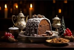 Aromatic Traditional christmas cake. Generate Ai Product Image 1