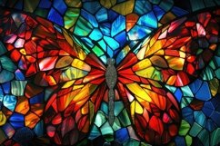 Butterfly Stained Glass Background Wallpaper Product Image 1