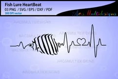 Fishing lure Heartbeat SVG Product Image 2
