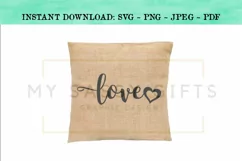 Love With Valentines Day or Wedding Heart SVG Cuttable File Product Image 3