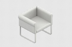 Isometric Arm Chair 3D isolated render Product Image 1