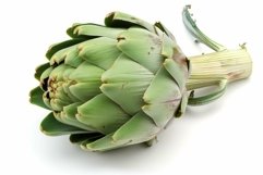 Fresh green artichoke lying on white background Product Image 1