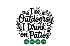 Funny Outdoorsy Drink Typography SVG Quote Design Product Image 1