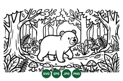 Hand Drawn Bear And Forest Animals Illustration Product Image 1