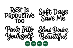 Inspirational Self Care Quote Svg Design Files Product Image 1