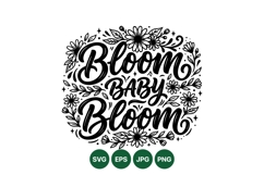 Hand Lettered Bloom Baby Bloom Floral Illustration Product Image 1