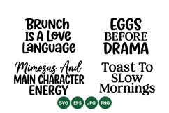 Funny Brunch Quote SVG Typography For Mugs Product Image 1