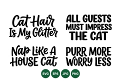 Hand Lettered Funny Cat Quote SVG Design Product Image 1