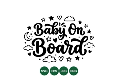 Cute Baby On Board SVG Design For Car Signs Product Image 1