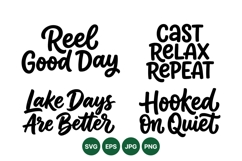Hand Lettered Relaxing Lake Day Quote SVG Design Product Image 1