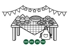 Hand Drawn Picnic Dessert Clipart For Parties Product Image 1