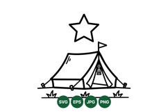 Hand Drawn Camping Tent Clipart For Outdoor Designs Product Image 1