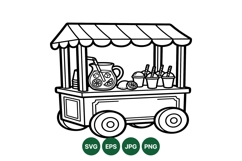 Hand Drawn Lemonade Stand SVG Illustration Design Product Image 1