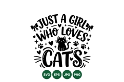 Cute Girl Loves Cats Paw Print Design Product Image 1