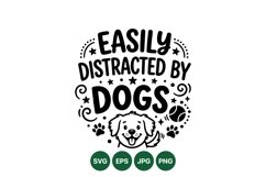 Funny Easily Distracted By Dogs Cartoon Clipart Product Image 1