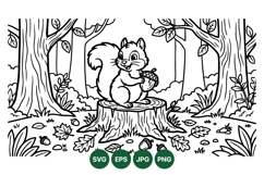 Hand Drawn Squirrel Svg Forest Animal Illustration Product Image 1