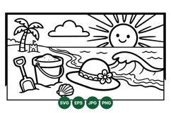 Hand Drawn Summer Beach Clipart Product Image 1