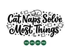 Cat Naps Sleepy Quote SVG For Crafts Product Image 1