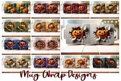 160 Halloween Mug Wrap PNG Bundle | 11oz 15oz Sublimation Product Image 3
