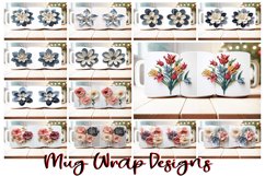100 Mega Bundle 3D Flower Mug Wrap Designs PNG, Spring PNG Product Image 3