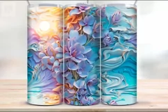 Blooming Spring Tumbler Sublimation, 20 oz Tumbler Wrap Product Image 5