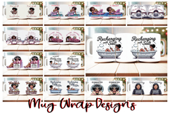 60 Pixel Afro Mug Wraps Sassy Self-Care PNGs for 11oz 15oz Product Image 4
