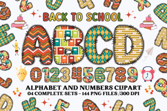 Back to School Alphabet png, letters doodle, school clipart Product Image 1