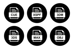 Set Of File Formats Icons Product Image 1