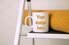 White coffee mug mockup with stepladder. Product Image 3