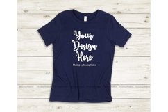 Kids Navy Tshirt Mockup, Youth Shirt Bella Canvas 3001Y Product Image 1