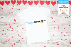 Valentine's Day Mockup White Kids T-shirt| JPG and PSD files Product Image 1