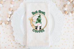 Green Coffee Gnome with Clovers Sublimation Design Product Image 4