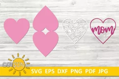 Mom | Mum | Mama Papercut card | Floral heart mother's day Product Image 2