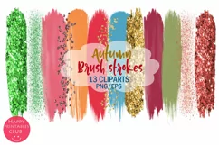 Autumn Brush Strokes Clipart- Autumn Brushes Strokes Product Image 1