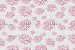 Watercolor peony digital paper. Spring Flower patterns. Product Image 8