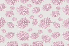 Watercolor peony digital paper. Spring Flower patterns. Product Image 8