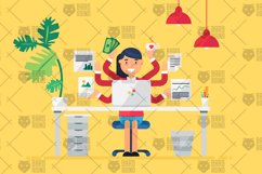 4 Female Employee With Computer Concepts Product Image 2