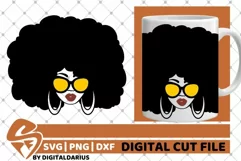 Black Woman in Sunglasses svg, Natural Hair svg, Melanin svg Product Image 2