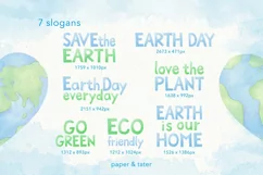 Watercolor Earth Day Clipart, Environment PNG Graphics Product Image 4