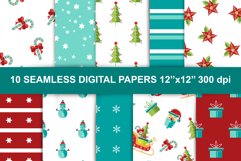 Merry Christmas and New Year digital papers collection Product Image 1