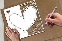 Heart card cover papercut 2 - svg eps png ai pdf Product Image 2