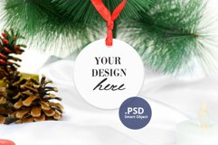 Round Porcelain Ornament Mockup, Sublimation Ornament Mockup Product Image 1