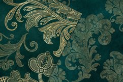 Teal Floral Velvet Digital Paper Product Image 2