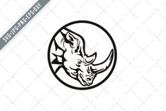 Head of Northern White Rhinoceros Circle SVG Product Image 1
