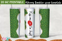 Kiss me i am irish St Patrick's day 20 Oz. Skinny Tumbler Product Image 1