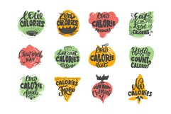 Low calories. Lettering phrases Product Image 3