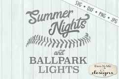 Summer Nights Ballpark Lights Baseball Softball SVG DXF File Product Image 2
