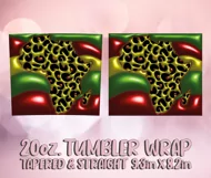 3D Puff Tumbler Wrap 20oz, Africa PNG, Leopard Prints PNG Product Image 2