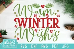 Warm Winter Wishes SVG | Farmhouse Christmas Sign SVG Product Image 2