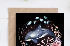 Orca Whale Ocean Wreath Sublimation Design Product Image 3